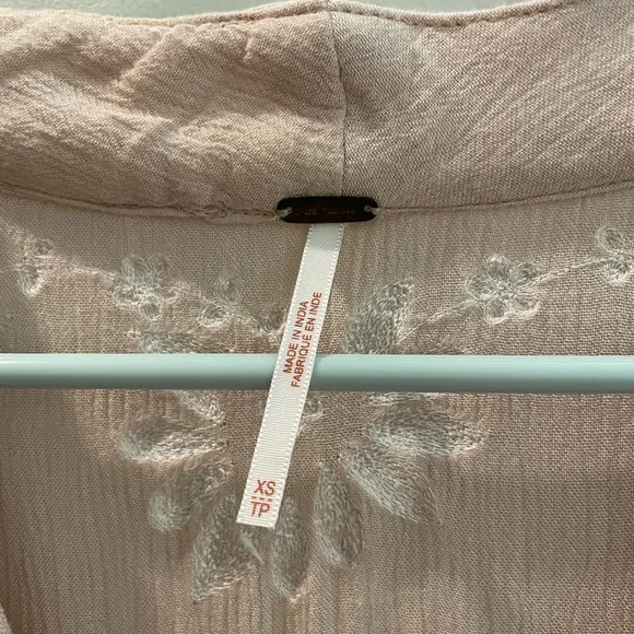 Free People Floral Embroidered Dress in Soft Tan - Picture 5 of 6